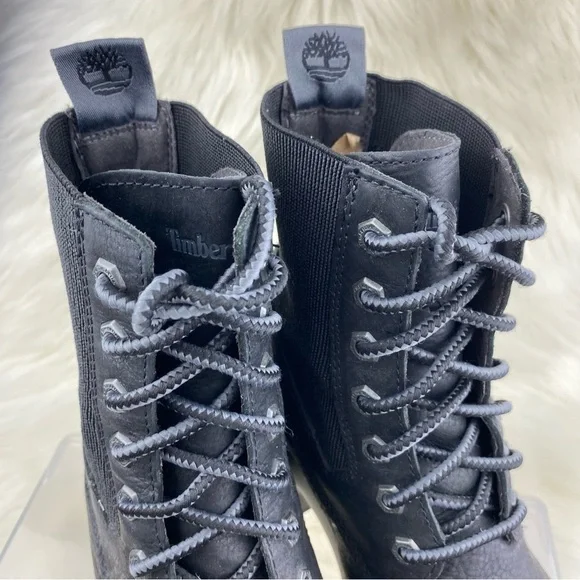 TIMBERLAND SILVER BLOSSOM LACE UP COMBAT BOOTS SIZE 10W - Picture 3 of 14